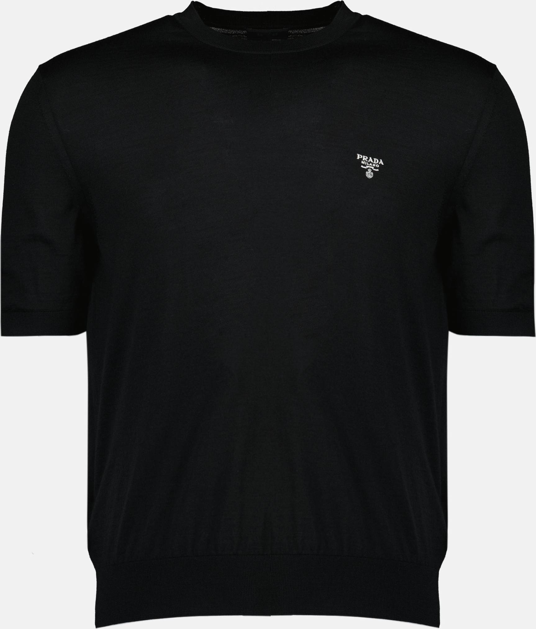 Prada Rundhalset Strik - Sort