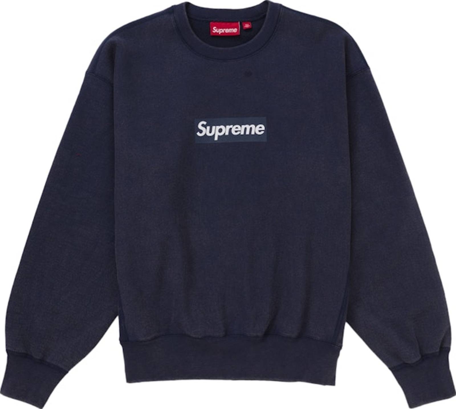 Supreme Washed Box Logo Crewneck - Navy