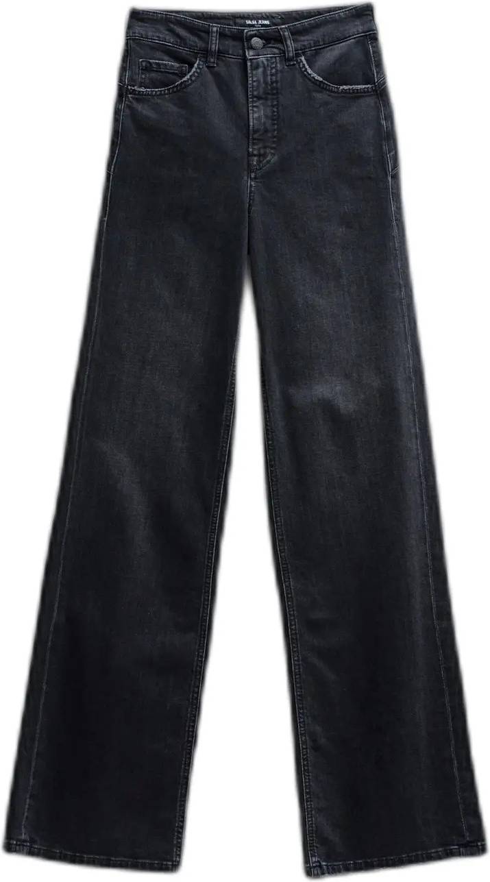 Faith Push In Wide Jeans Bomuld - Sort