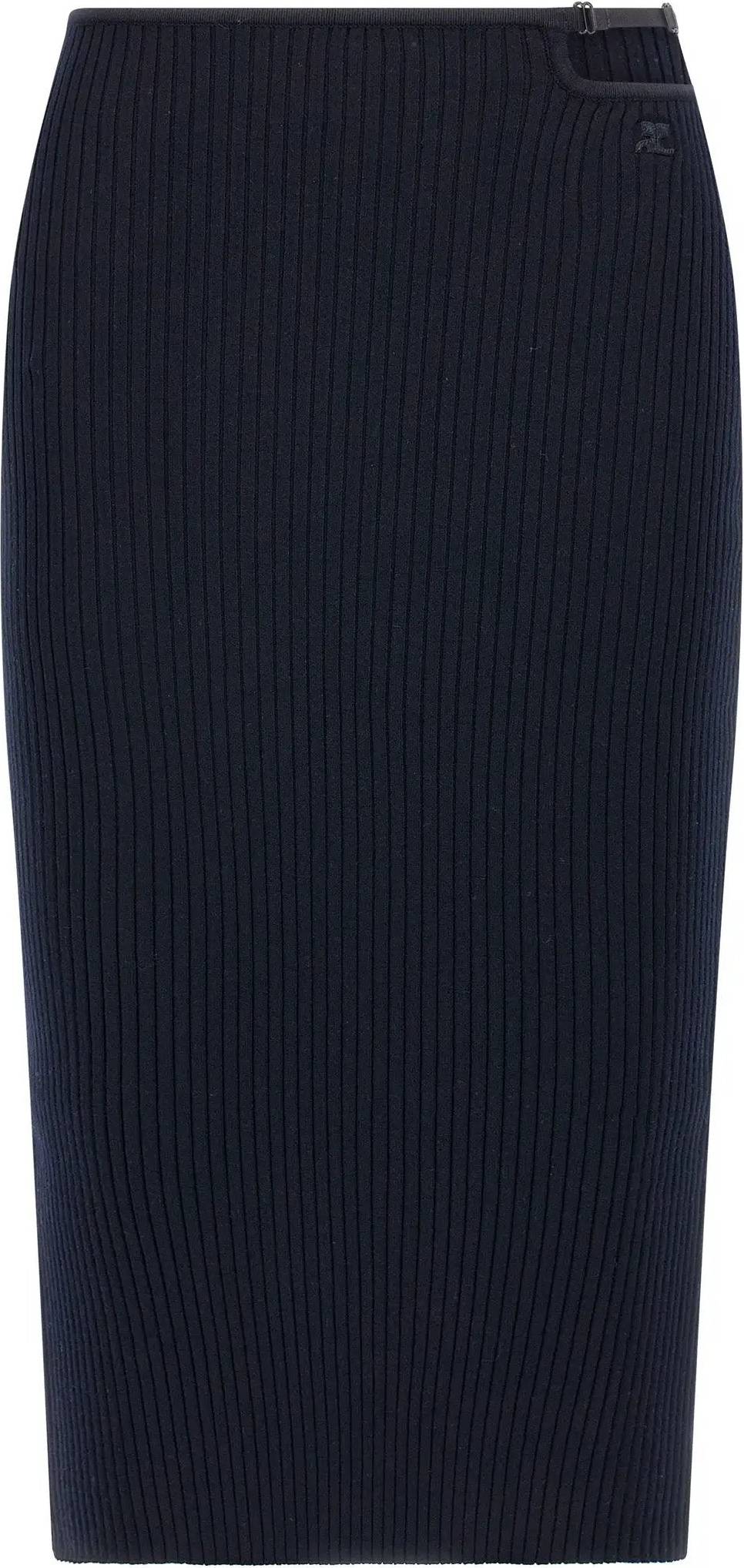 Courrèges Loop Rib Knit Skirt - Blå