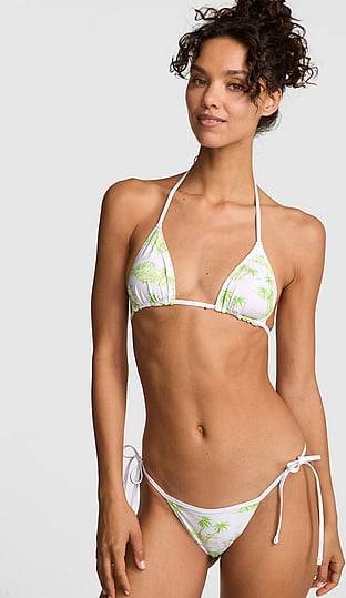 String bikini PINK Reversible Triangle String Bikini Top -