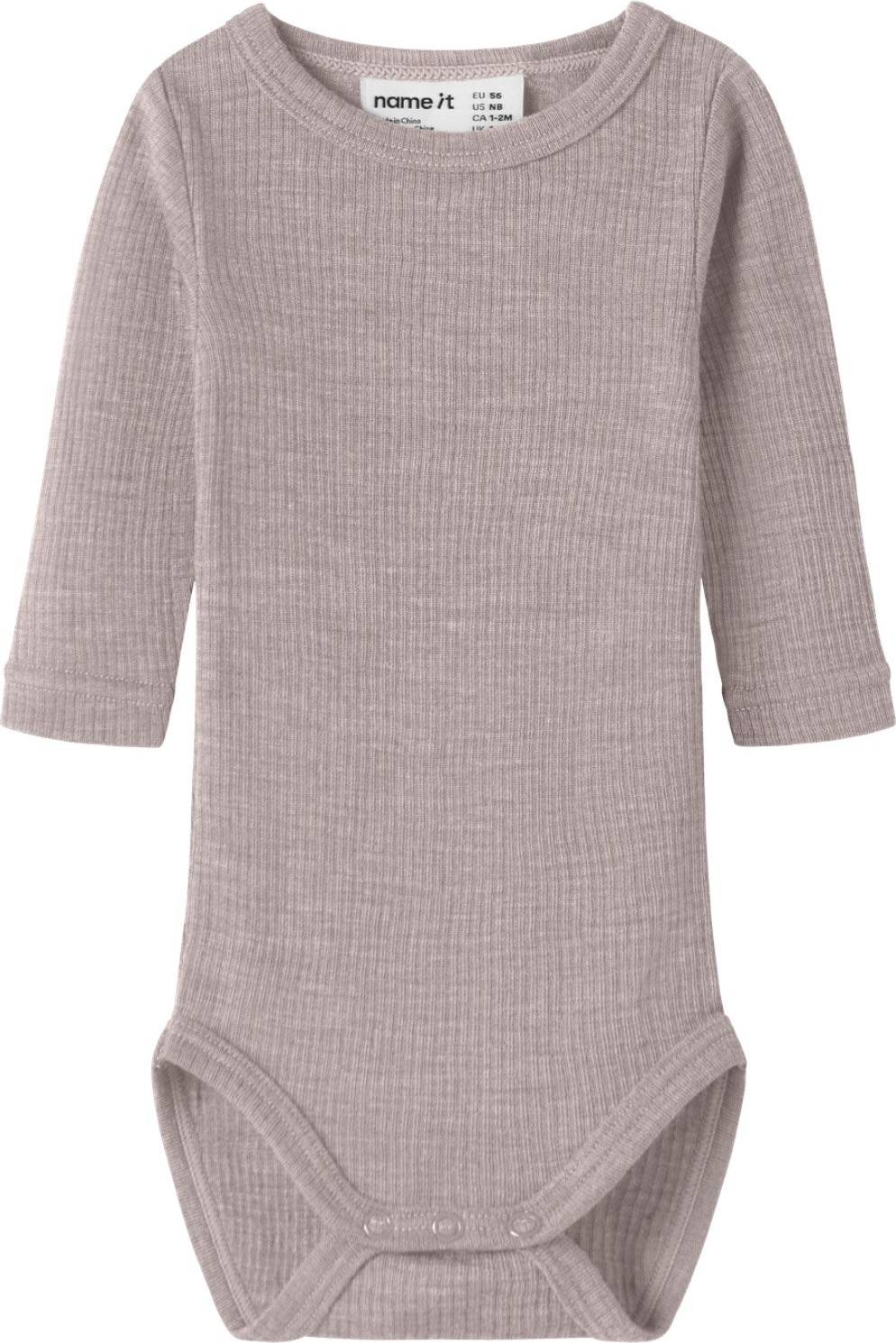 Name It Wool Rib LS Body L/Æ - Violet Ice