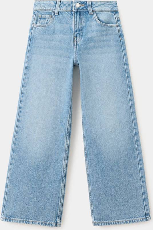 Mango Wide Leg Mid-Rise Jeans - Blue