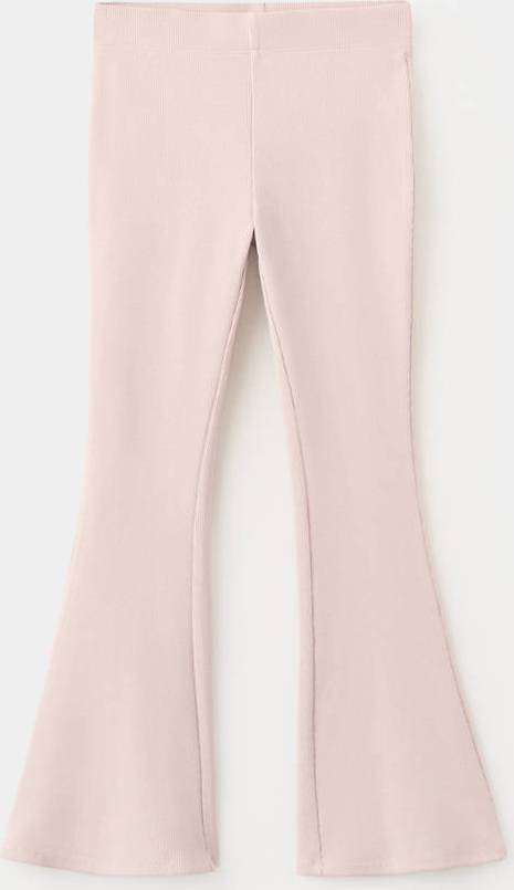 Mango Ribbed Flared Leggings - Pink