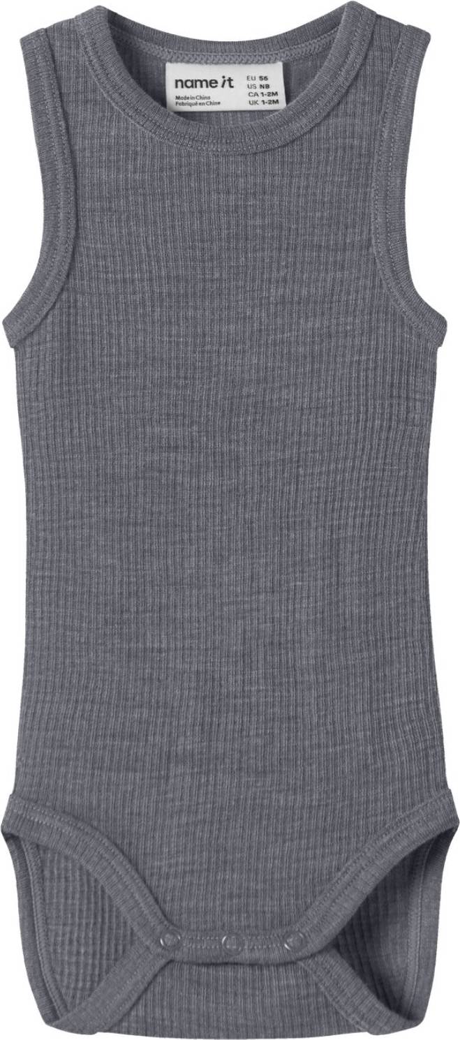 Name It Folkstone Gray Nbnwax Uld Rib Tank Body - Rib Tank Body