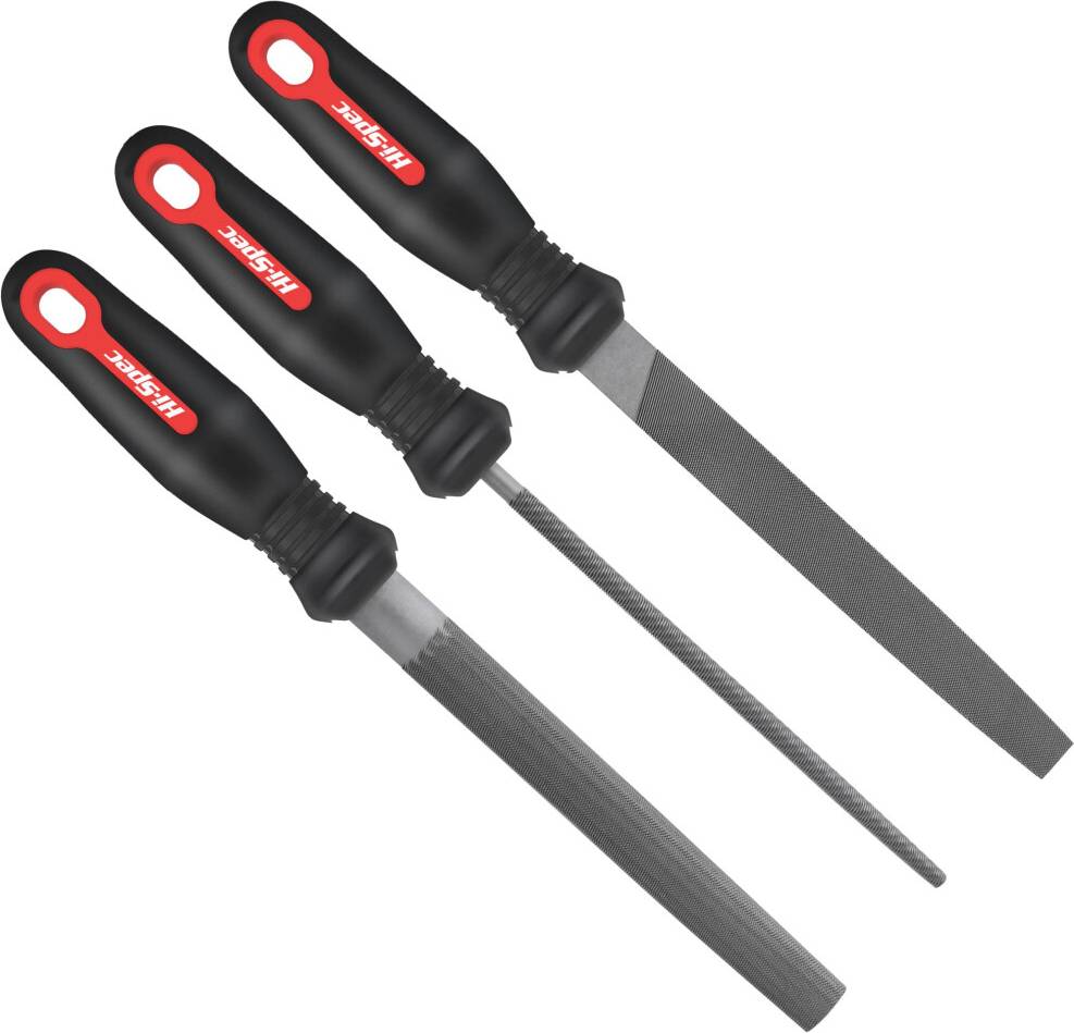 Hi-Spec 3-Piece Metal Hand File Set Chisel