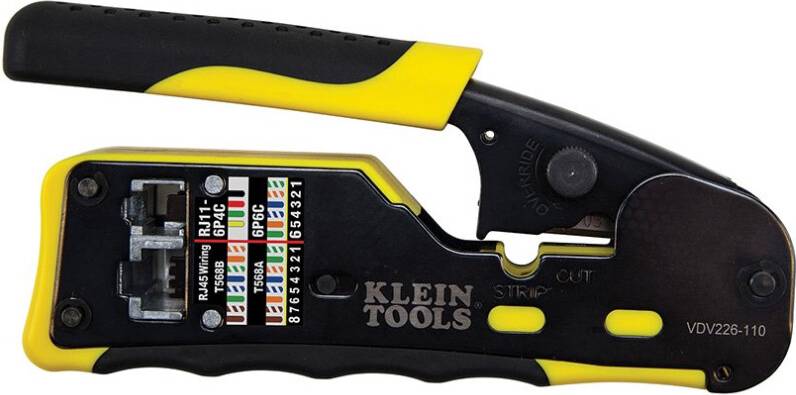 Klein Tools VDV226-110 Ratcheting Modular Data Cable Peeling Plier