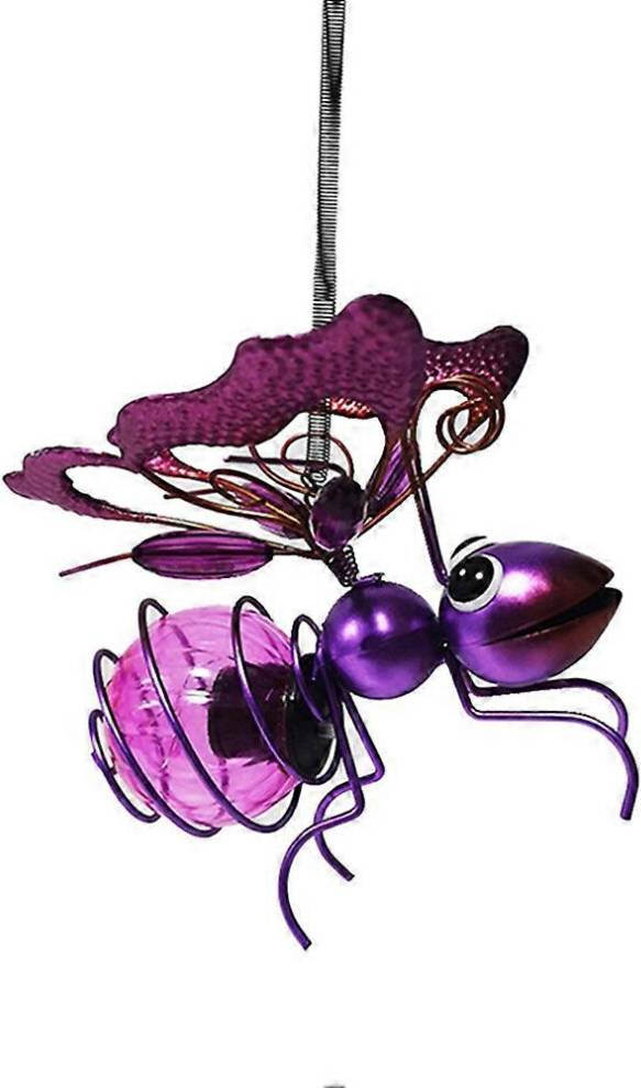 Melitt Solar Iron Insect Statue with LED Fairy Light