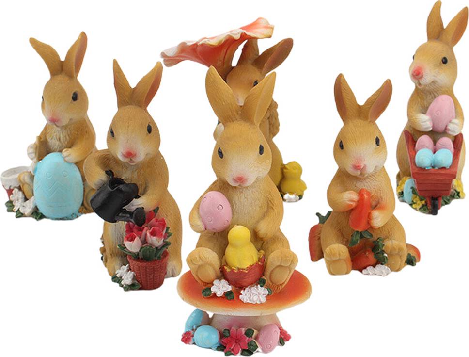 Waterproof Outdoor Decor with Resin Rabbit Statue