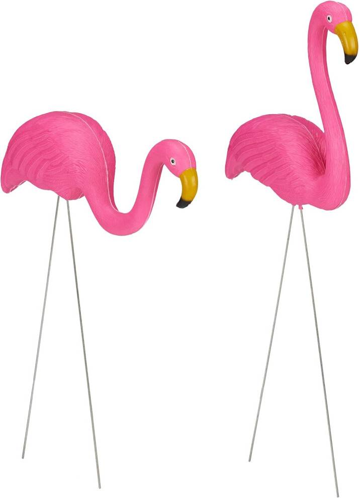 Pink Flamingo Garden Decor 2PCS