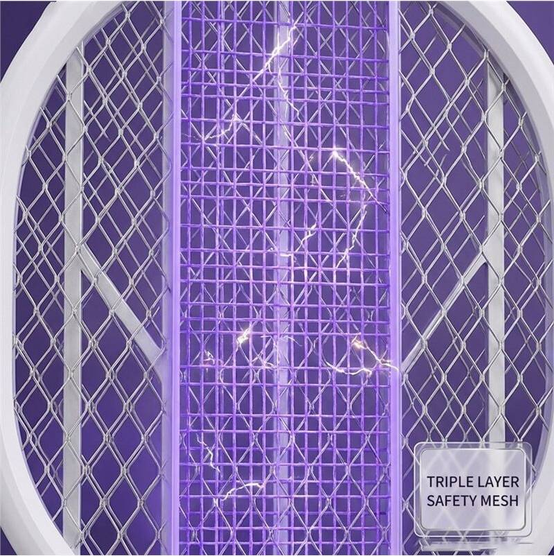 3-in-1 LED Display Mosquito Zapper Racket