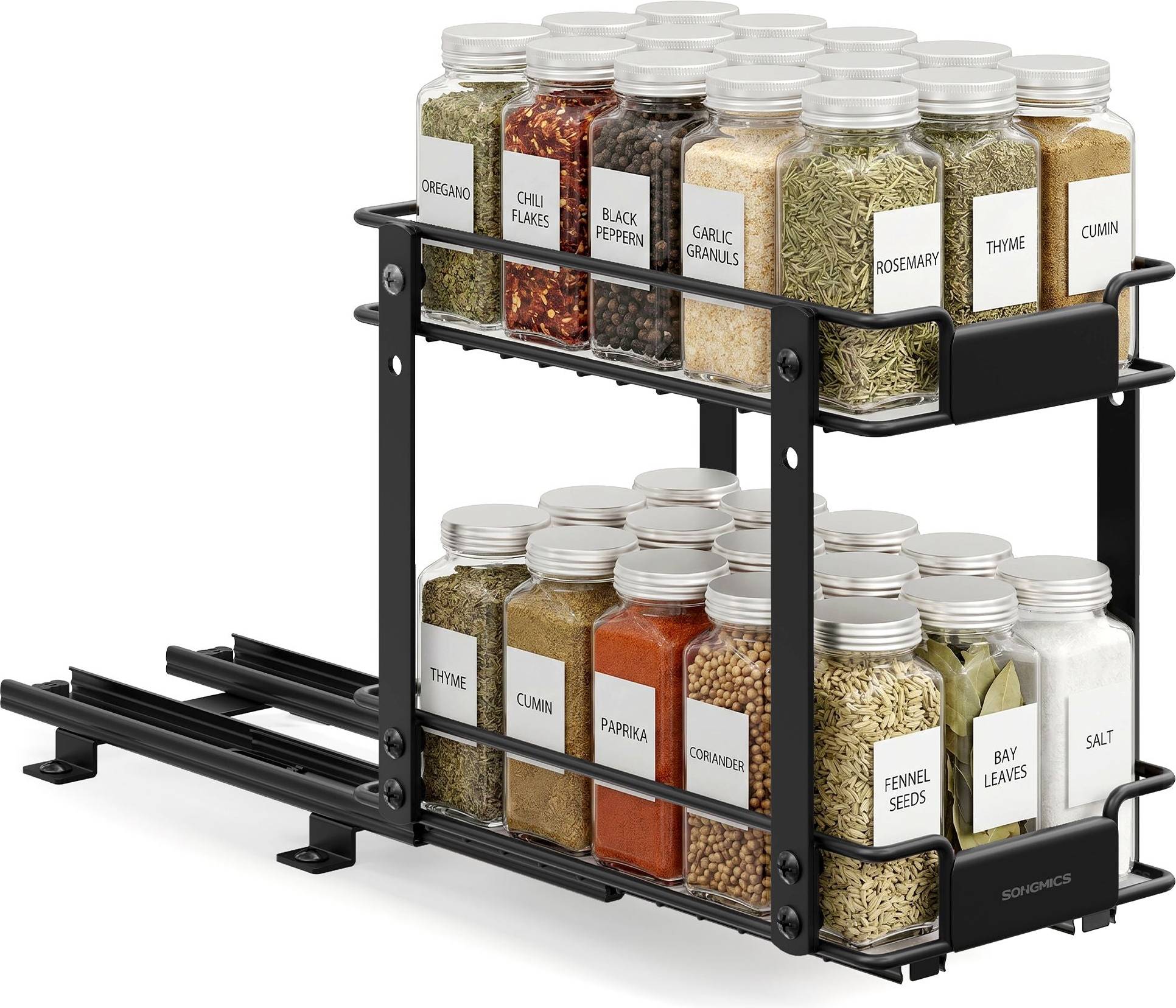 Songmics 2 Tier Pull Out Spice Rack