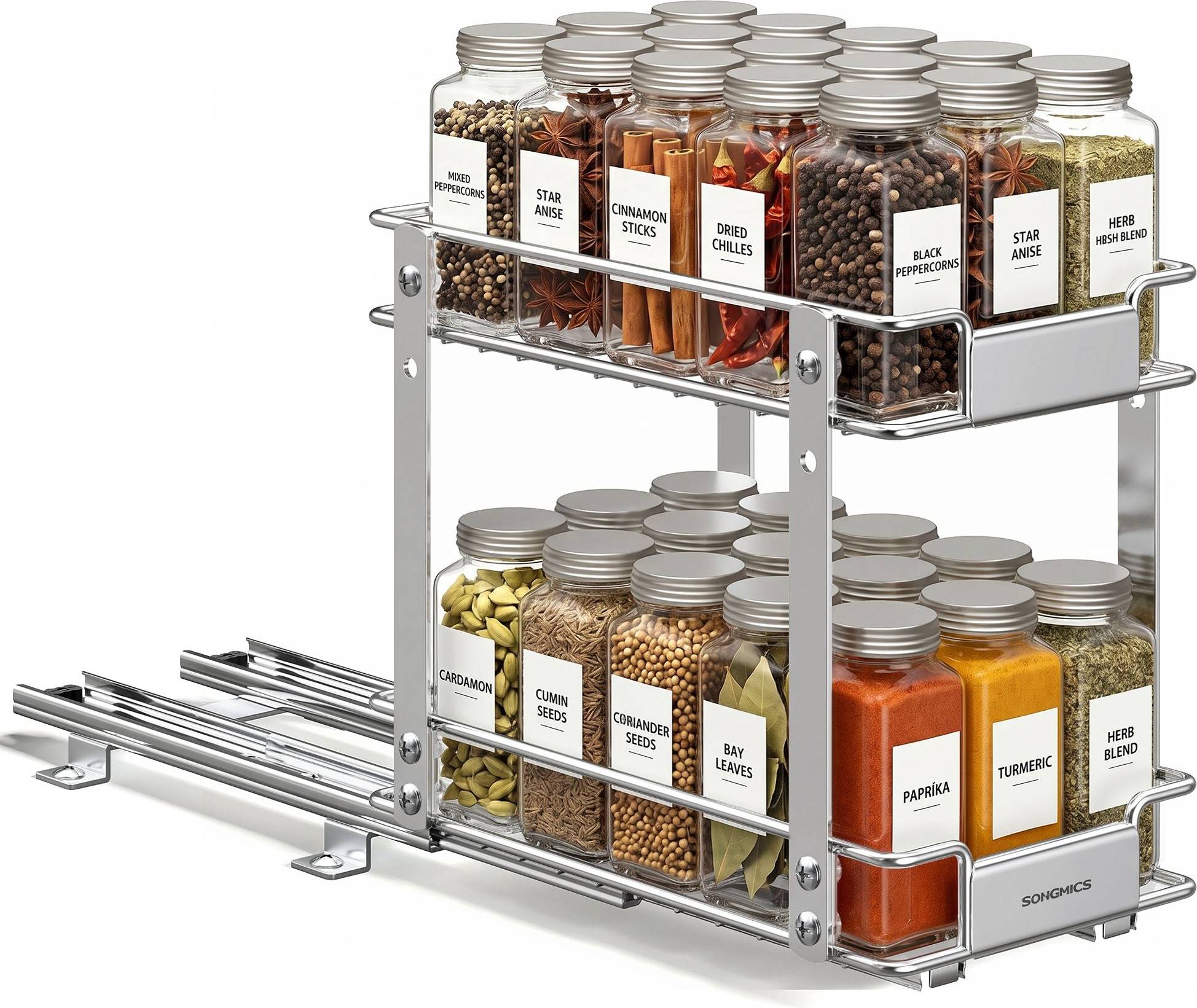 Songmics 2 Tier Pull Out Spice Rack