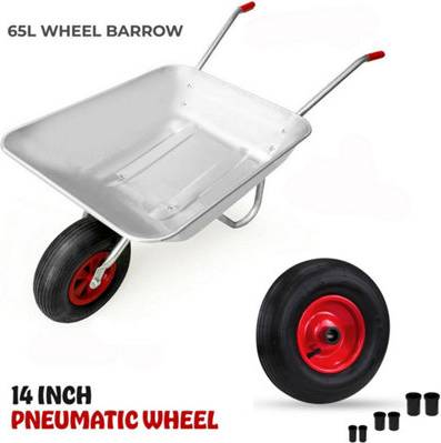 Wheel barrow B&Q 65L Galvanised Metal Wheel Barrow