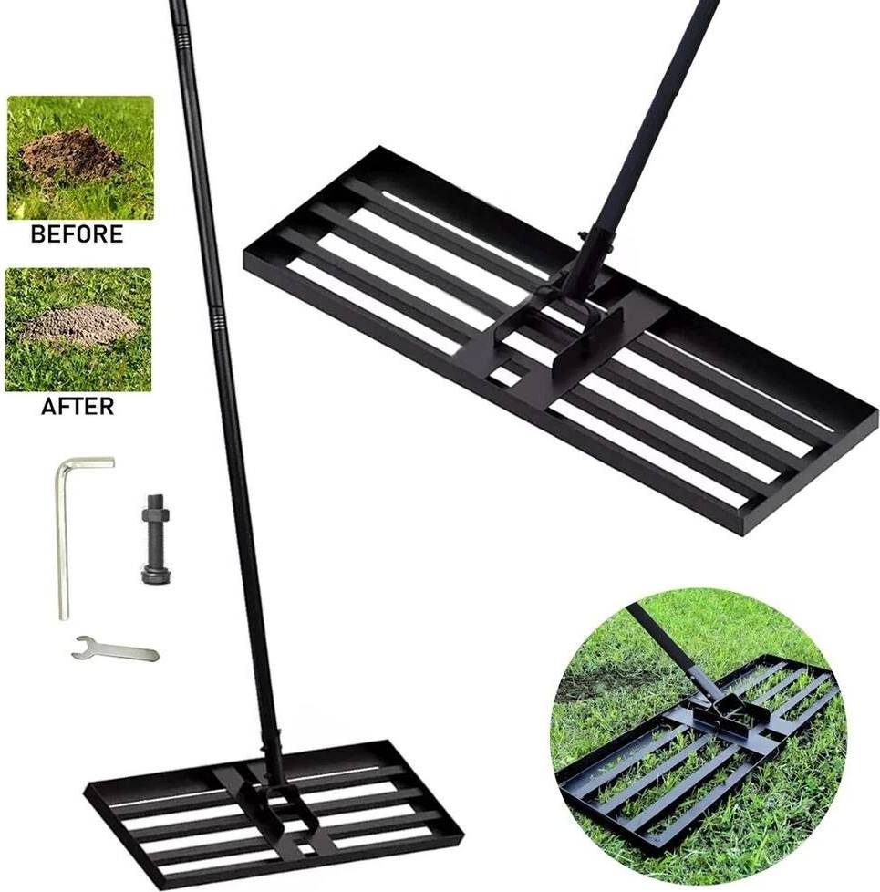 Lawn Level Rake 75x25 cm Steel Handle