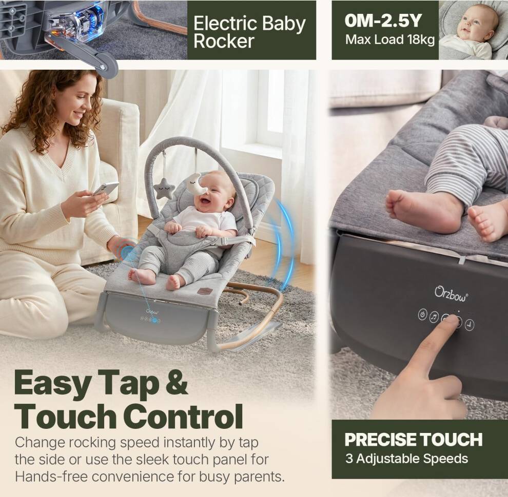 Baby rocker Orzbow Electric Baby Rocker Automatic Motion