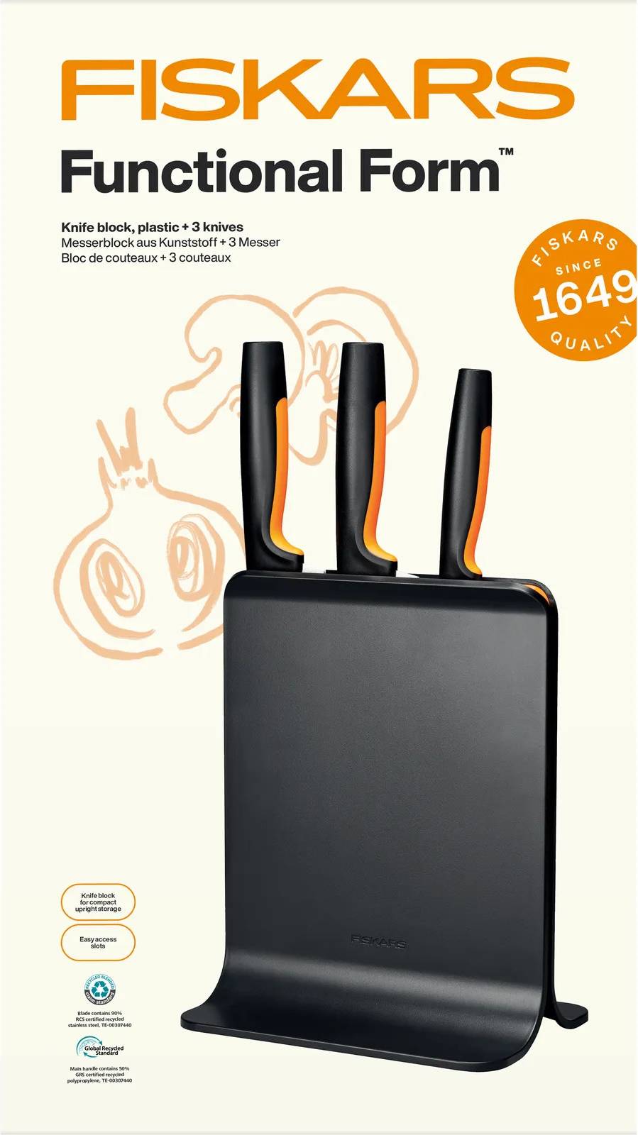 Fiskars Functional Form Knife Set With Block