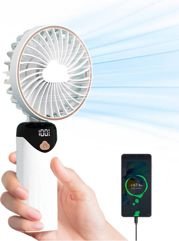 Foldable Portable Fan with LED Display