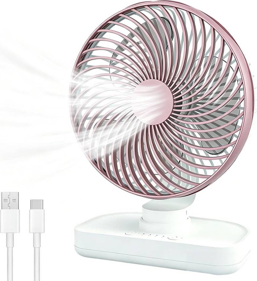 USB Desk Fan 6.5 Inch Auto Oscillating Table