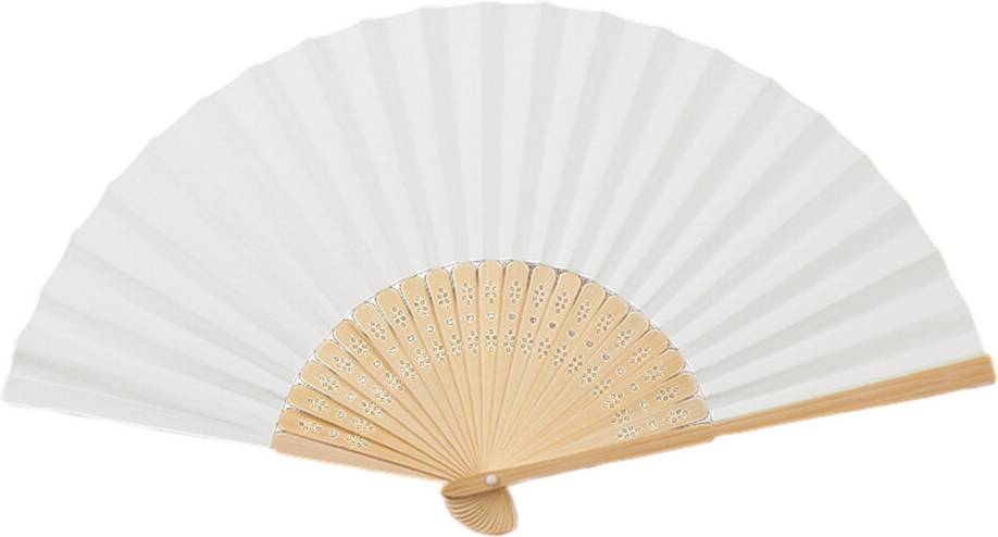 Paper Hand Fan with Bamboo Ribs