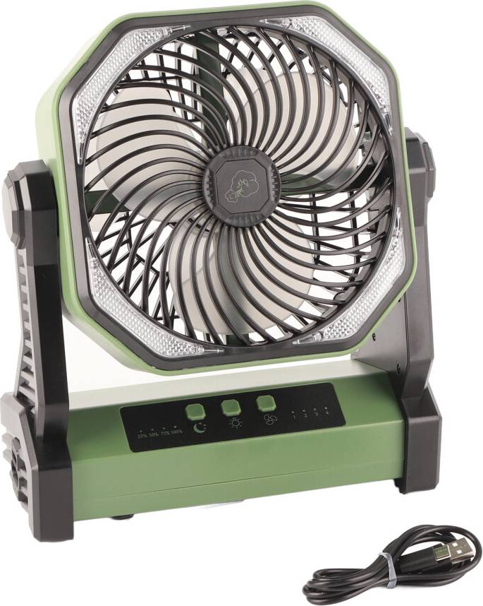 Battery Operated Camping Fan With LED Light