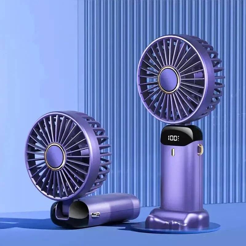 Portable Handheld Rechargeable Fan LED Digital Display
