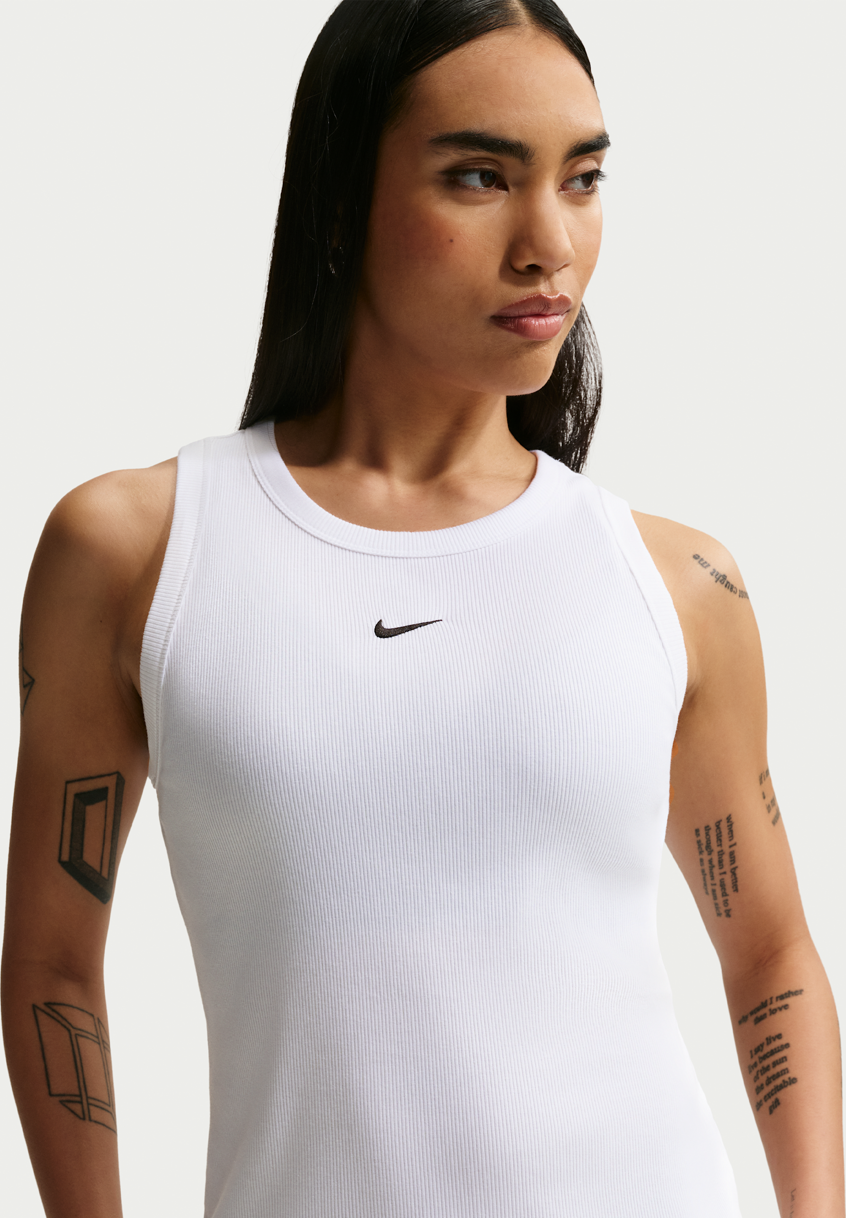 Nike Ribbed Tank Top - Vit