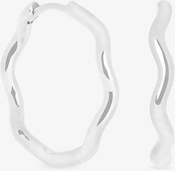 Astrid & Miyu Ripple Rhodium-Plated Sterling Silver Hoop Earrings