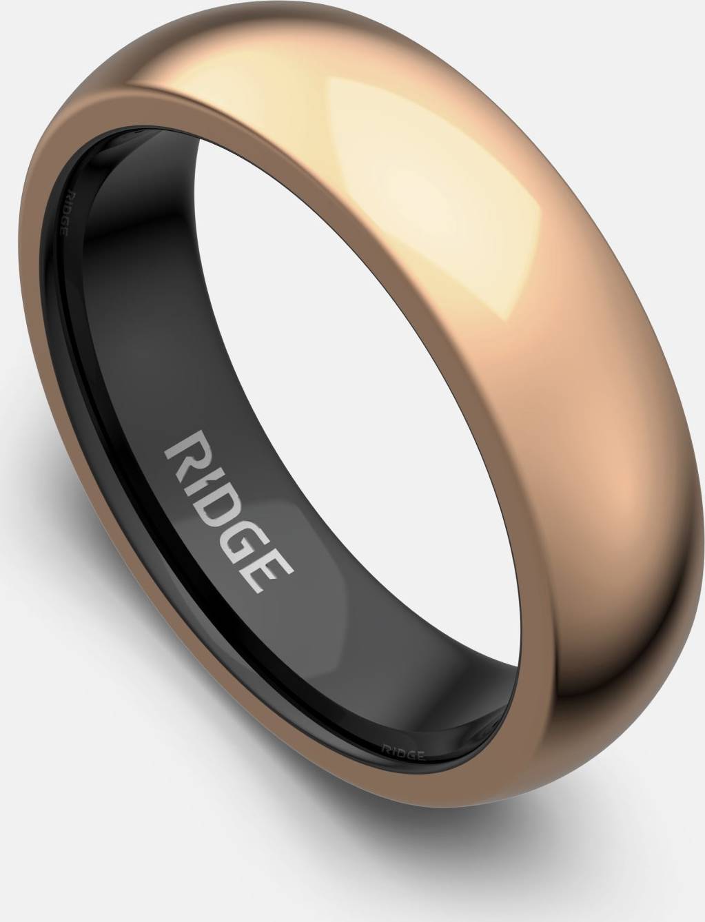 18k gold rings The Ridge 6mm Rounded Ring Set 18K Rose Gold