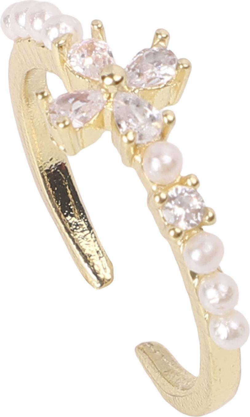 Zircon And Pearl Stacking Ring Adjustable Design