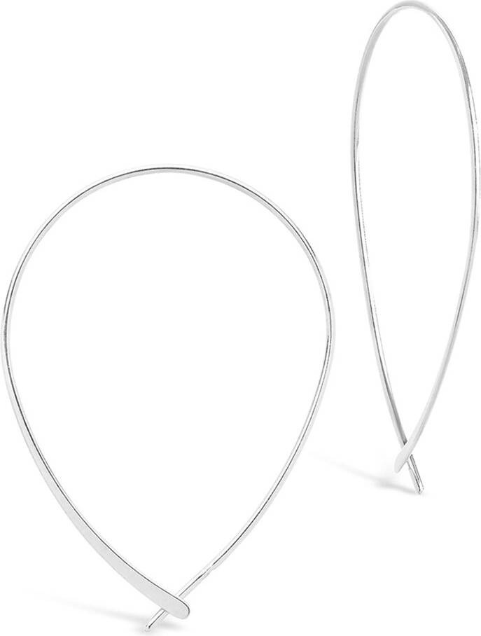 Sterling Forever Delicate Threader Hoops
