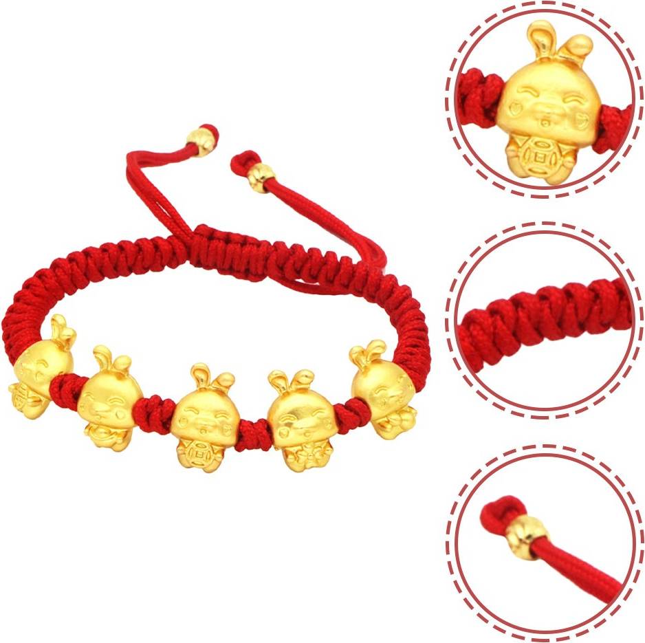 Rabbit Rabbit Charm Braided Red Rope Bracelet
