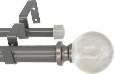 Window curtain rods Meriville 1-Inch Diameter Double Window Curtain Rod