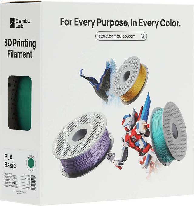 Bambu printer Bambu lab PLA Basic Mistletoe Green with Spool