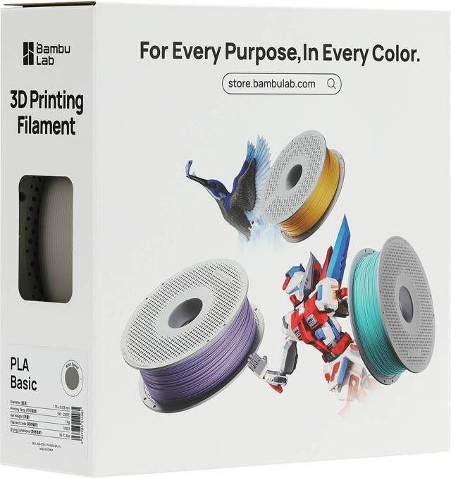 Bambu 3d printer Bambu lab PLA Basic Gray with Spool
