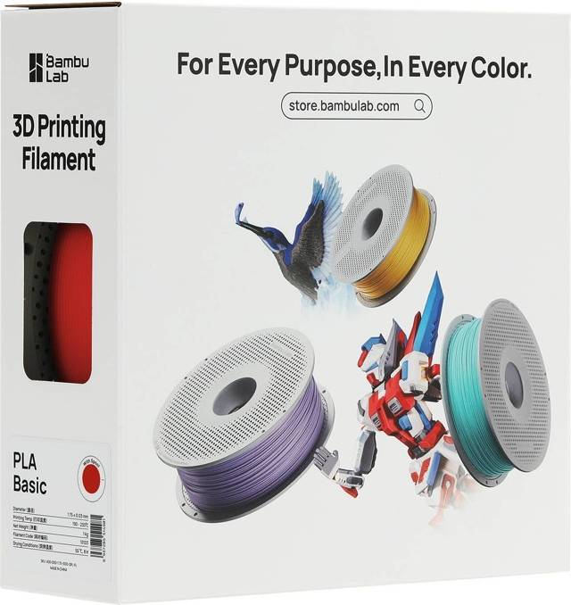Bambu 3d printer Bambu lab PLA Basic Red with Spool