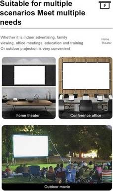 Projector with screen 150 Inch Portable Projector Screen