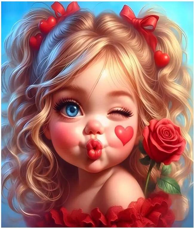 Typecat Paint with Diamond Embroidery Rhinestone Cute Girl