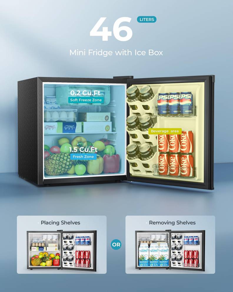 46L Mini Table Top Fridge