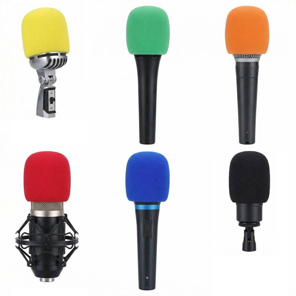6 Pcs Colorful Foam Microphone Covers