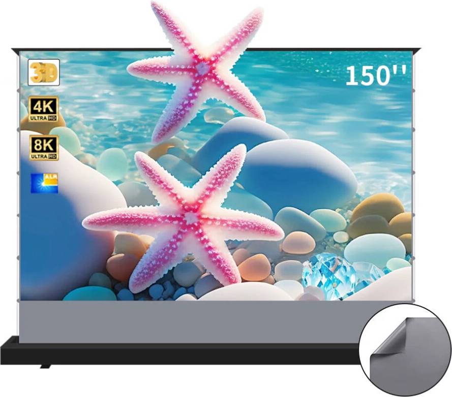 150-Inch Electric ALR CLR Floor-Rising Projector Screen