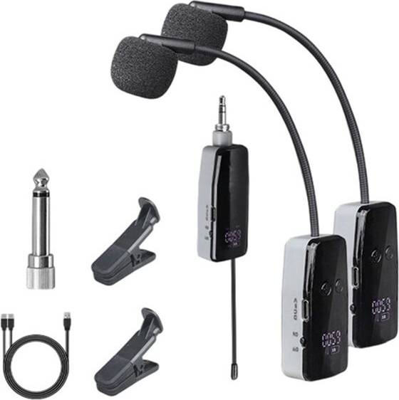 2 Channel UHF Wireless Saxophone Microphone System