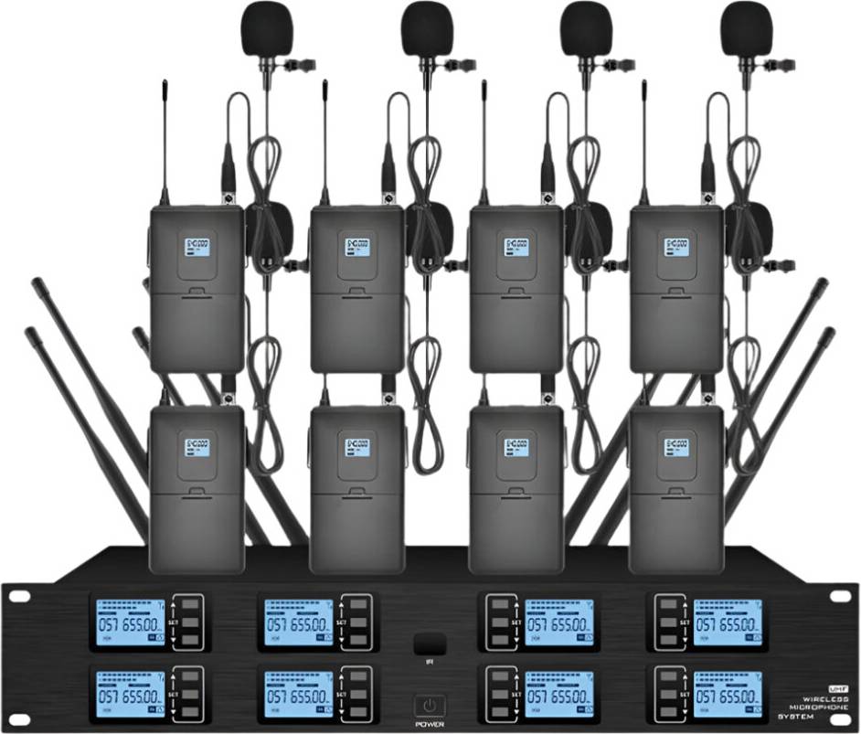 8-Channel UHF Wireless Microphone System