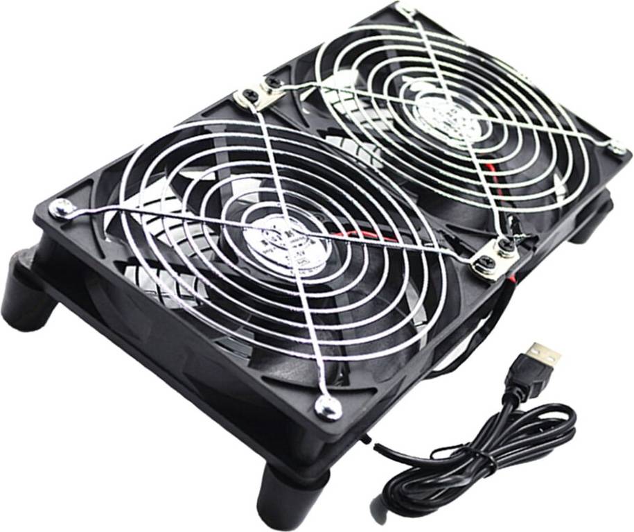Usb ventilator computer køling 120mm 5V Double USB Powered PC Router Fan