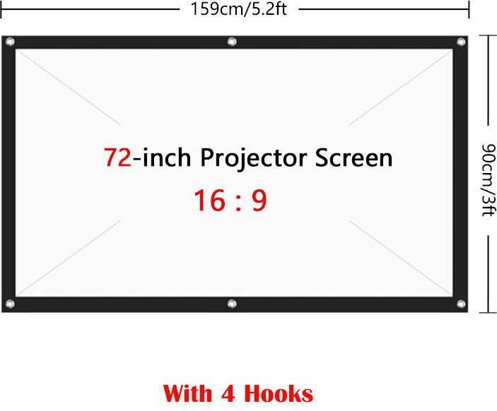 72 Inch Portable Foldable Projector Screen