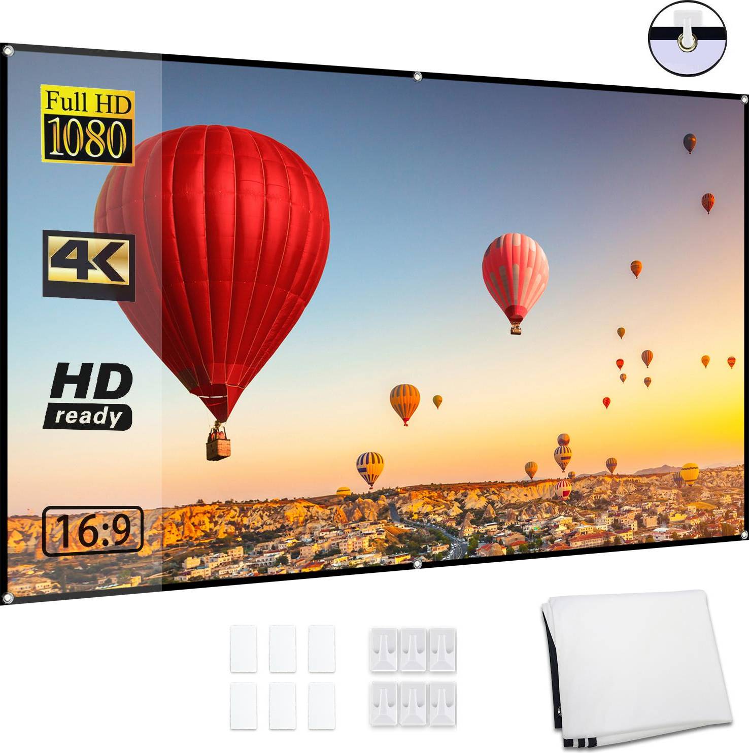 Andoer 80 Inch Portable HD Projector Screen