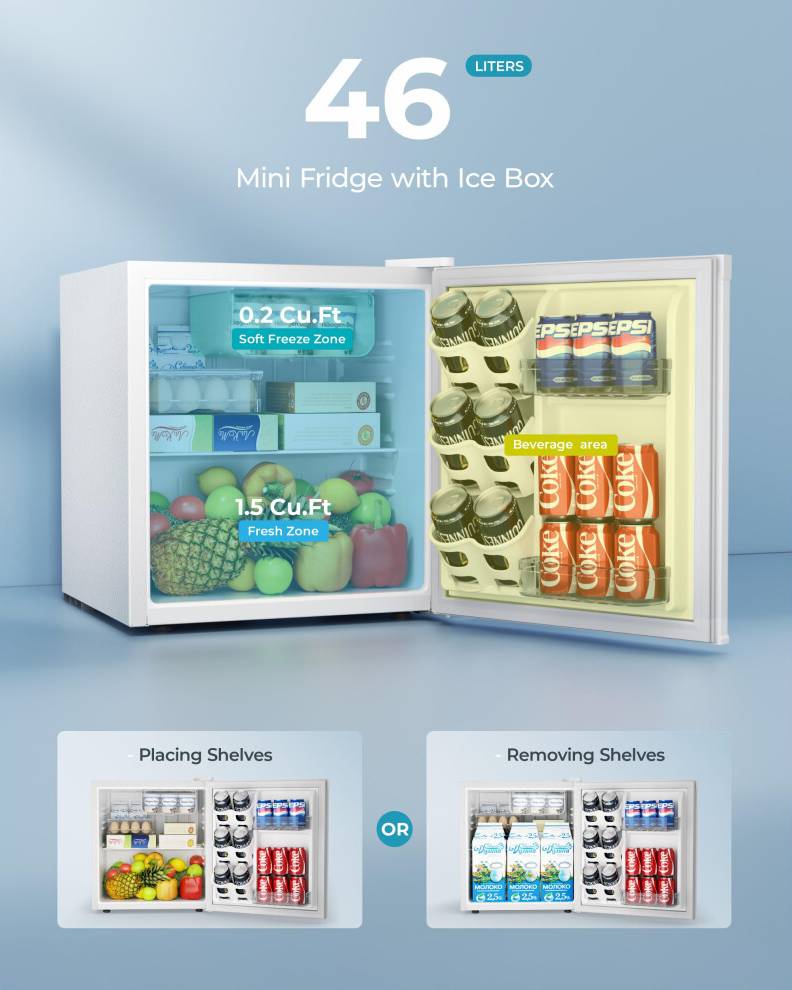 46L Mini Table Top Fridge