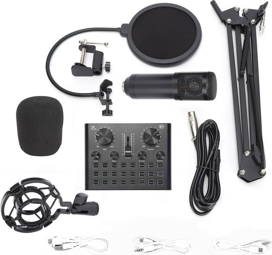 Podcast Microphone Kit With Live Sound Card