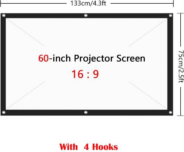 Portable Foldable Projector Screen 169 HD
