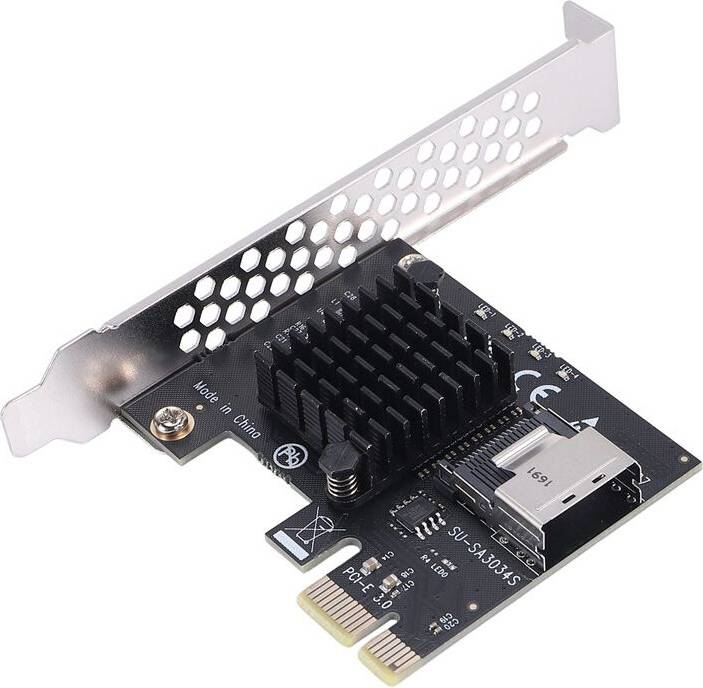 Saudism PCIe Riser Card 1X to Mini SAS 3.0
